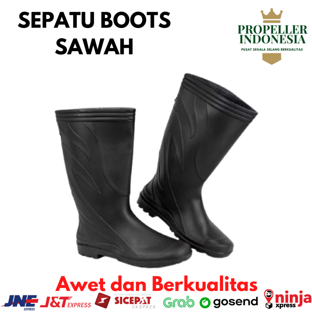 Sepatu Boots Motif Karet Sepatu Sawah Petani Pendek Elastis Sepatu Boots