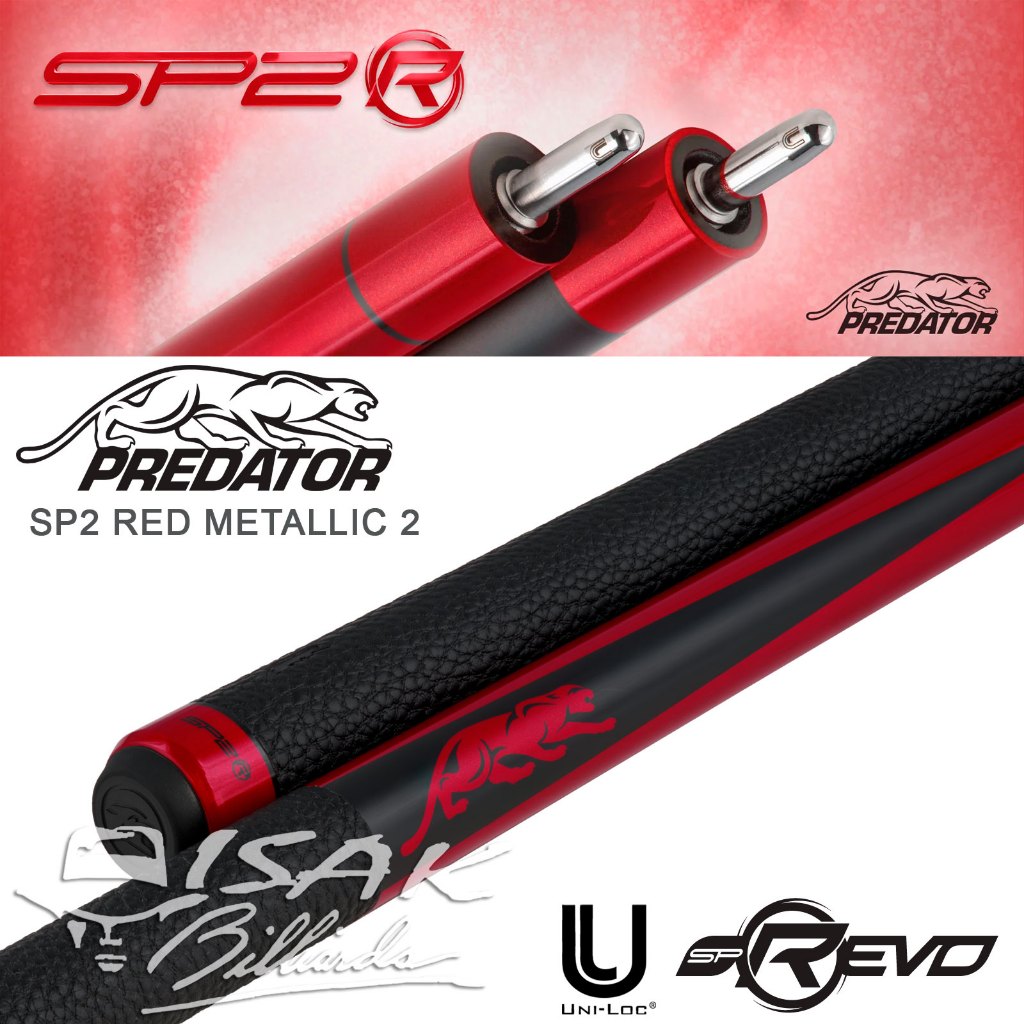 big promo predator sp2 red metallic 2 - billiard pool cue carbon shaft uniloc stick billiar