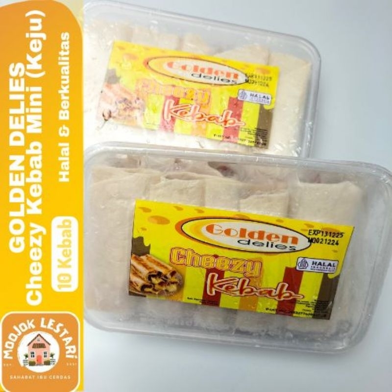 

GOLDEN DELIES Cheezy Kebab Mini (Keju+Beef) Isi 10 Halal 420 Gr Enak