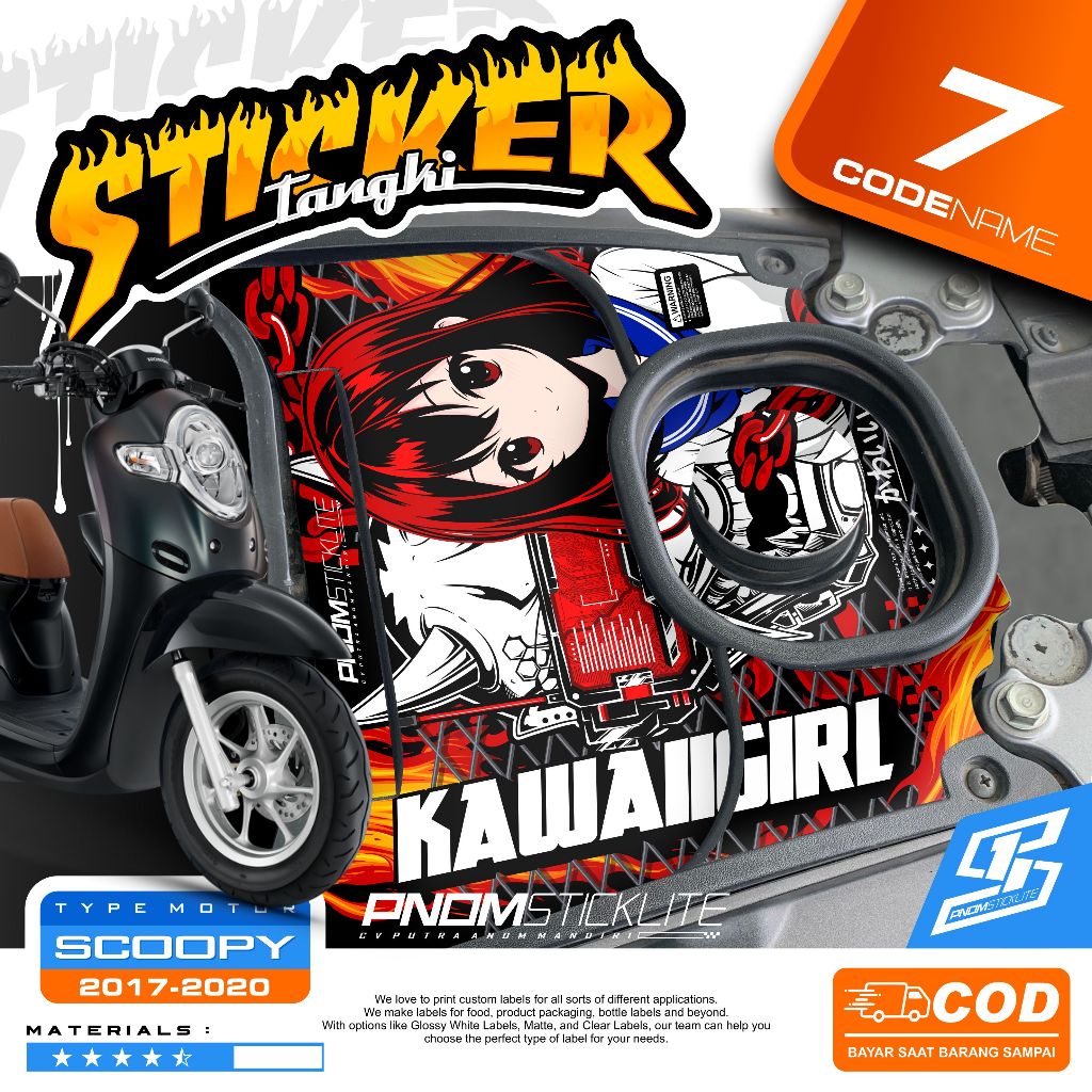 STICKER PELINDUNG TANGKI SCOOPY 2017-2019 STIKER STRIPING DECAL VARIASI TANGKI HONDA SCOOPY