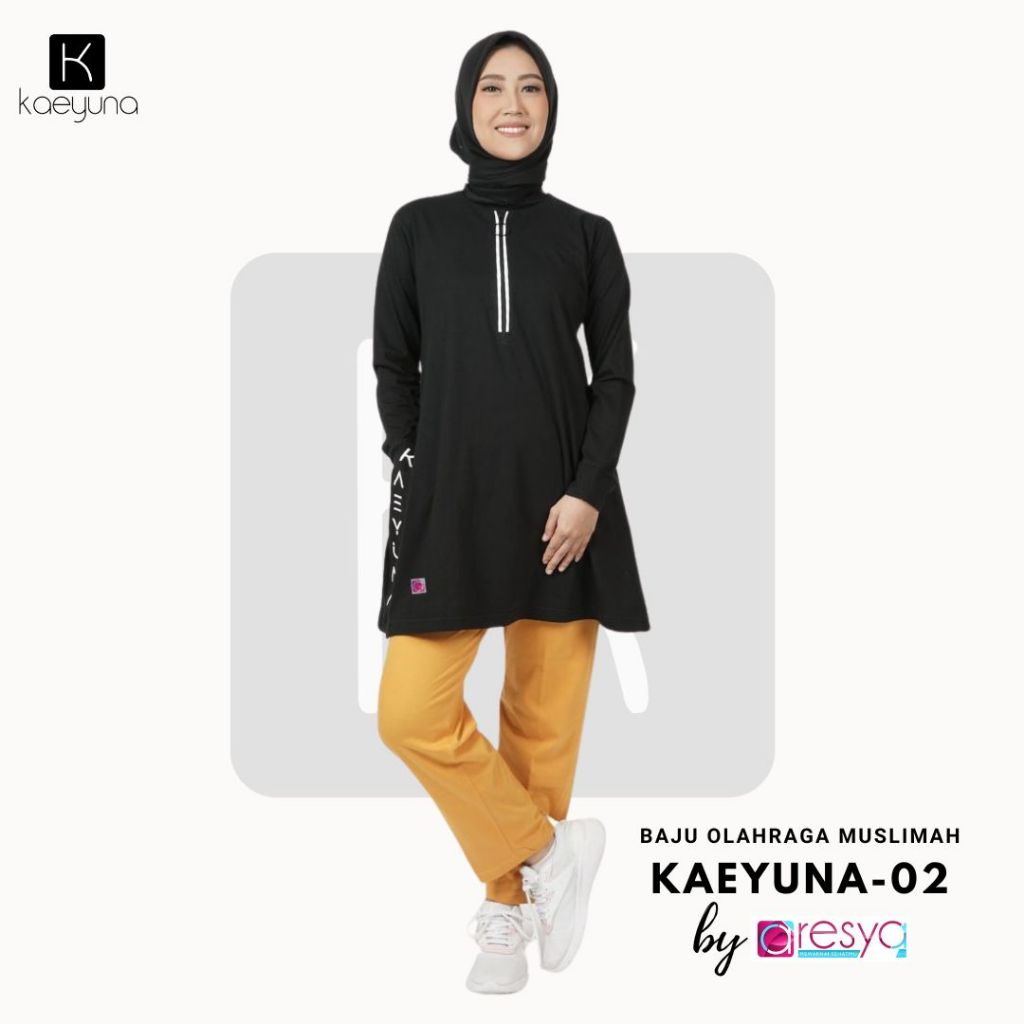 ARESYA - Setelan Baju Olahraga Tunik Wanita Muslimah Kaeyuna-02