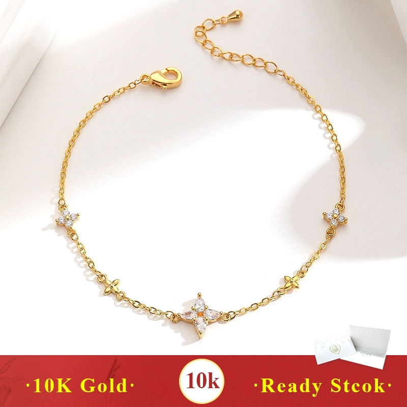 Gelang Emas 10K Wanita / Gelang 100% Original / Gelang Rantai / Aksesoris Wanita