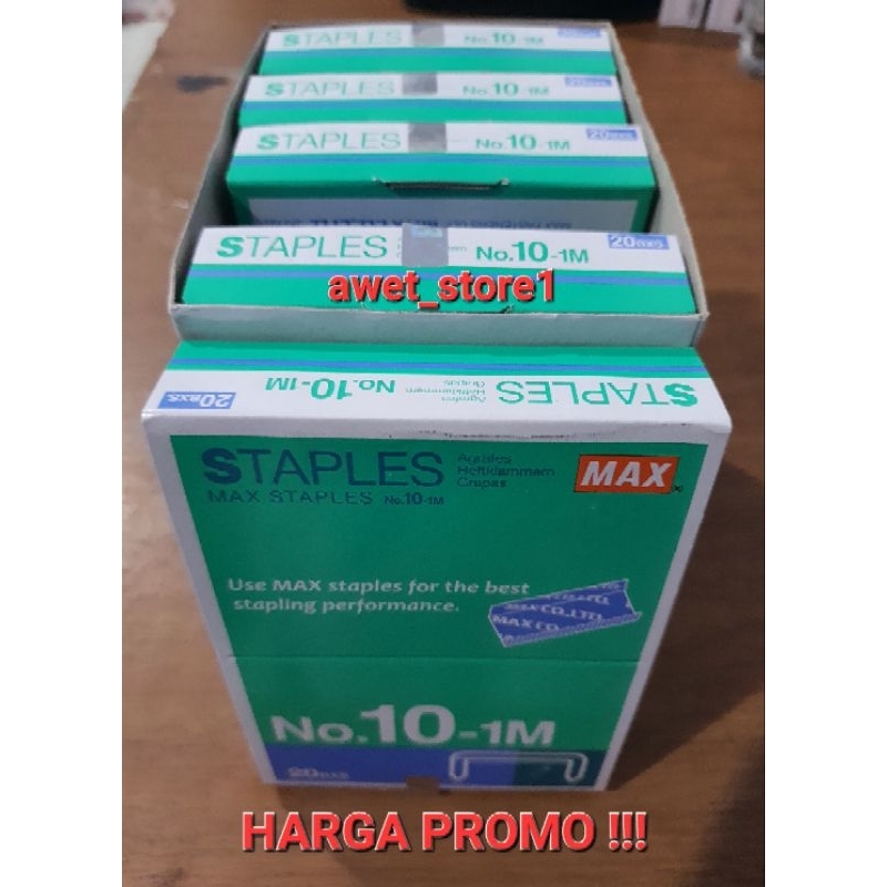 

Isi Staples Stapler merk MAx no. 10 (isi 20 dus kecil)
