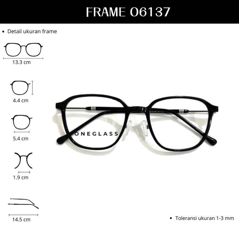 𝗢𝗻𝗲𝗴𝗹𝗮𝘀𝘀 - Frame Kacamata O6137 Unisex