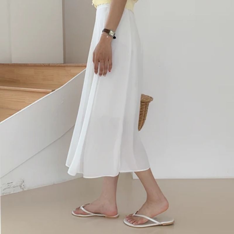 rok 3/4 model a- line simpel cantik rok terbaru kekinian model korea