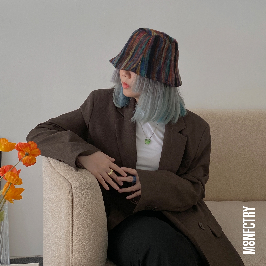 Woll Rainbow Bucket Hat / Topi Wol  || Aksesoris Korea | MOONFCTRY