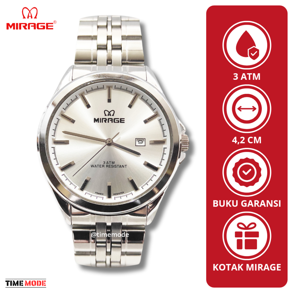 MIRAGE Jam Tangan Pria Mirage Original 8709 BRP M Tanggal Analog