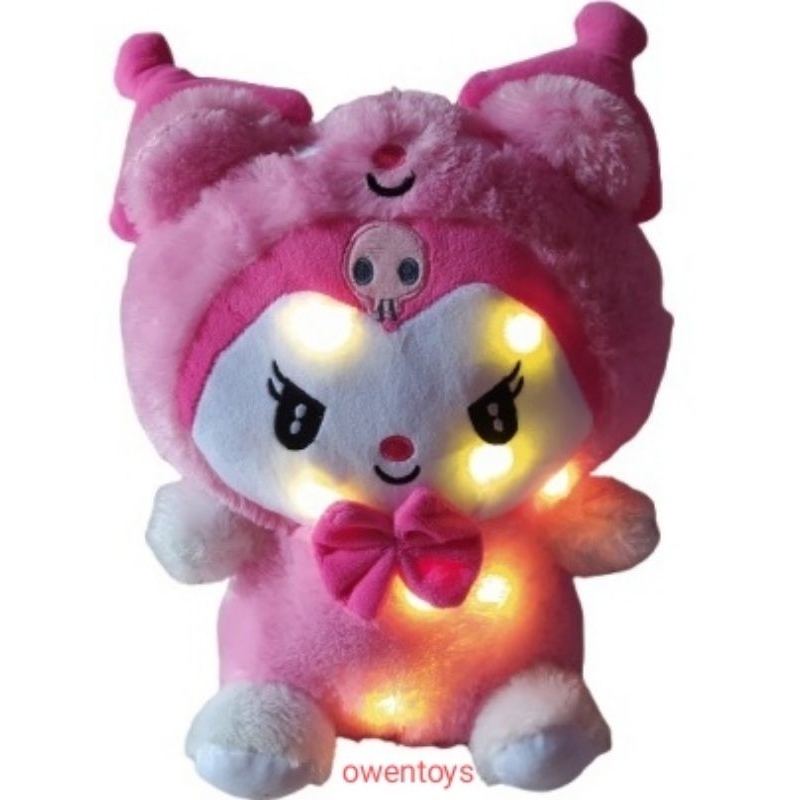 Mainan Boneka Kuromi Ungu LED Toy Plush Anak Perempuan