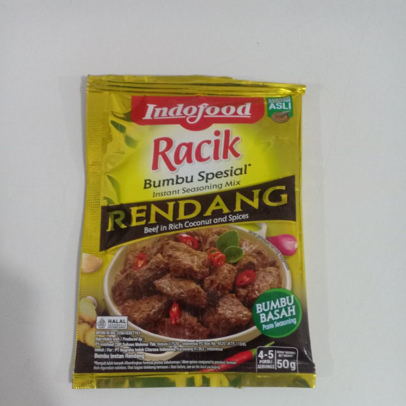 

INDOFOOD RACIK BUMBU SPECIAL RENDANG, OPOR AYAM & GULAI 45-50 GRAM