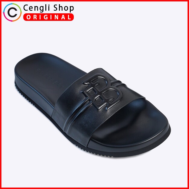 SANDAL EVERBEST PRIA ORIGINAL SENDAL SLIDE SELOP SLOP KULIT ASLI ORI BRANDED TERBARU HITAM BLACK EM4