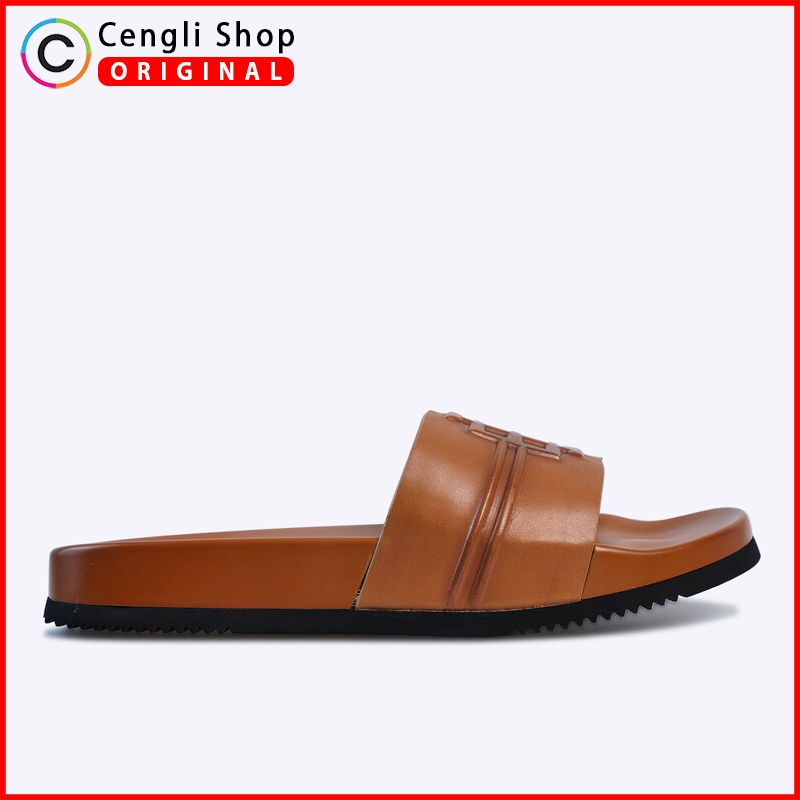 SANDAL SLIDE EVERBEST PRIA ORIGINAL CASUAL KULIT BRANDED COKLAT EM42