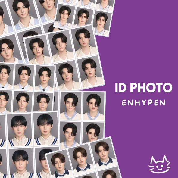 [MIN.3 PCS] ID PHOTO ENHYPEN EDISI ENNIVERSARY 2024 ART CARTOON 310 GSM ENGENE KPOP MERCHANDISE DAN 