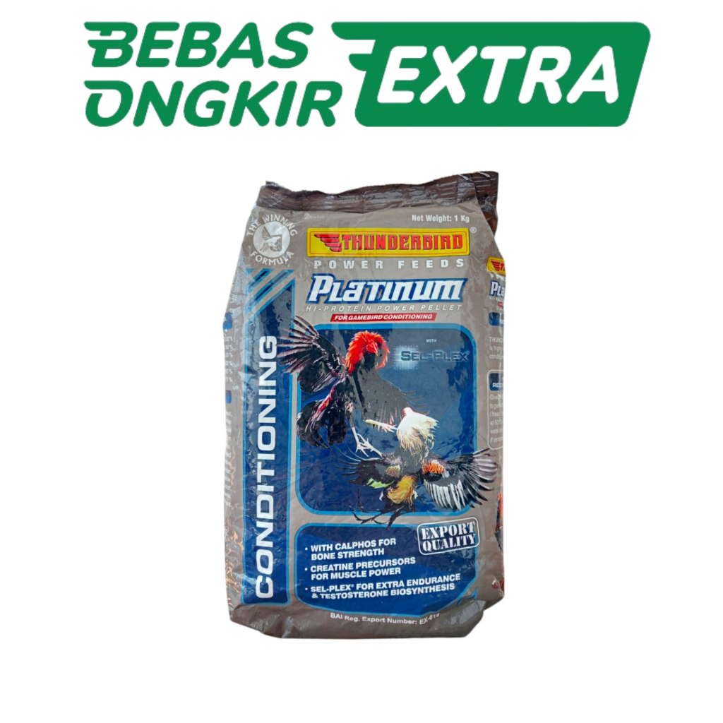 THUNDERBIRD PLATINUM (BIRU) 1 KG - Pakan Ayam Jago Import