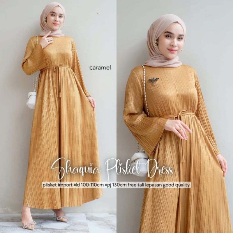 BAJU WANITA SHAQUNIA PLISKET DRESS IMPORT