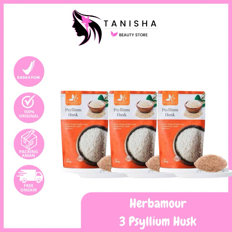 

3PVS Psyllium Husk Minuman Serat Kesehatan Herbamour Herbalov