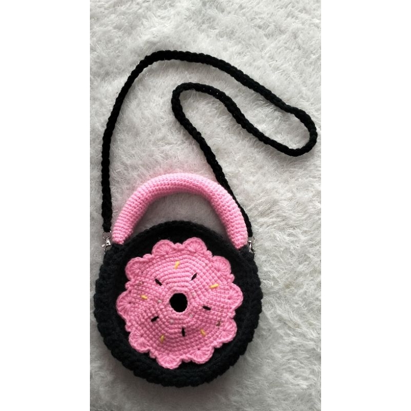 Tas Donat Rajut Handmade / Tas Rajut / Tas Selempang / Slingbag / Handbag