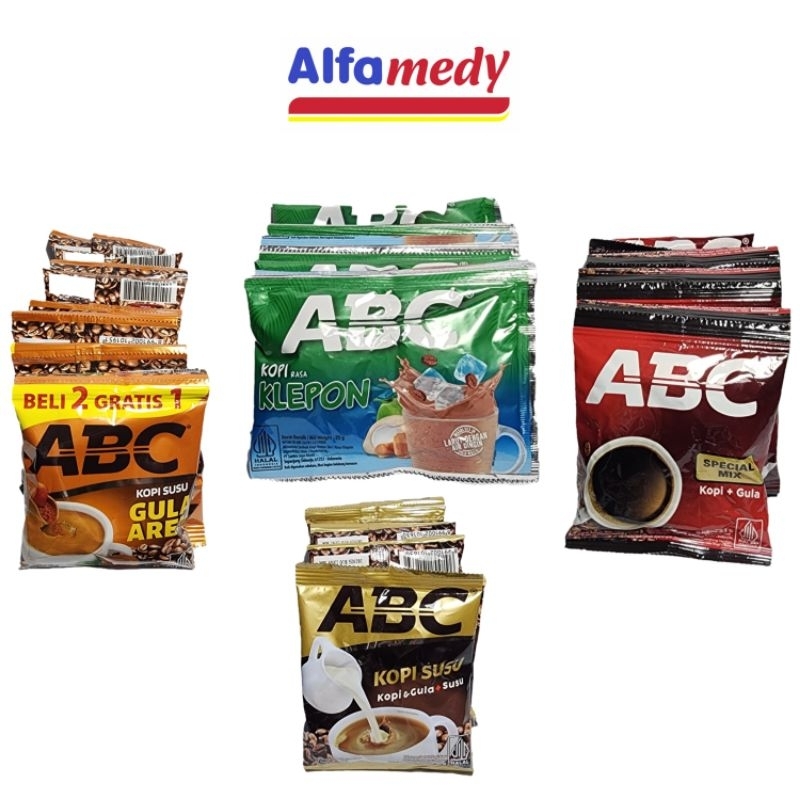 

kopi ABC per 1pcs, gula aren, special mix, kopi susu, klepon.