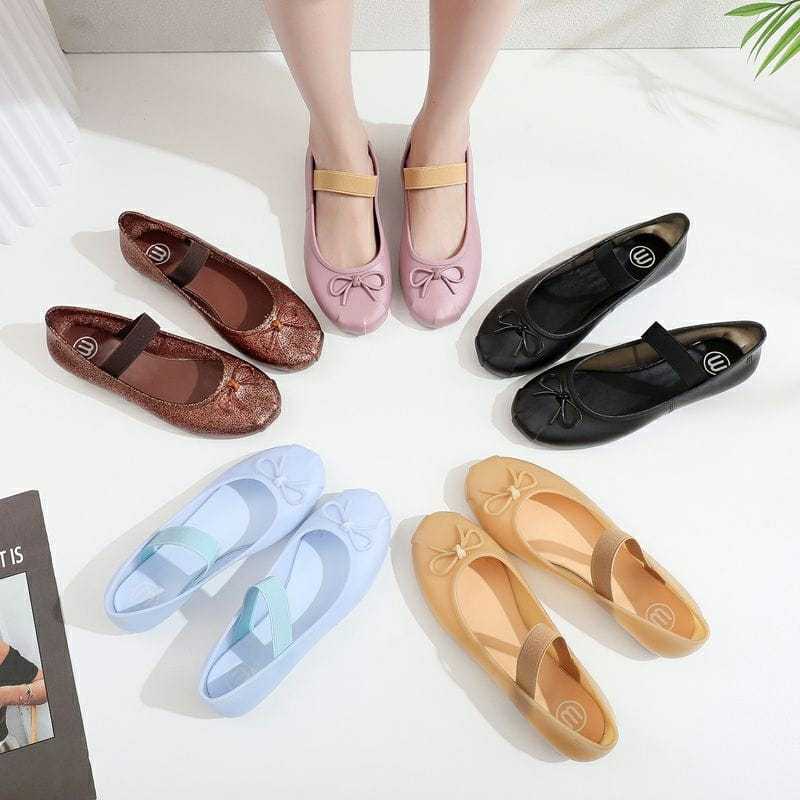 Meisha Karet Pita Sepatu Sandal flatshoes Import Sandal Flat Wanita Jelly Shoes Mls Sophie