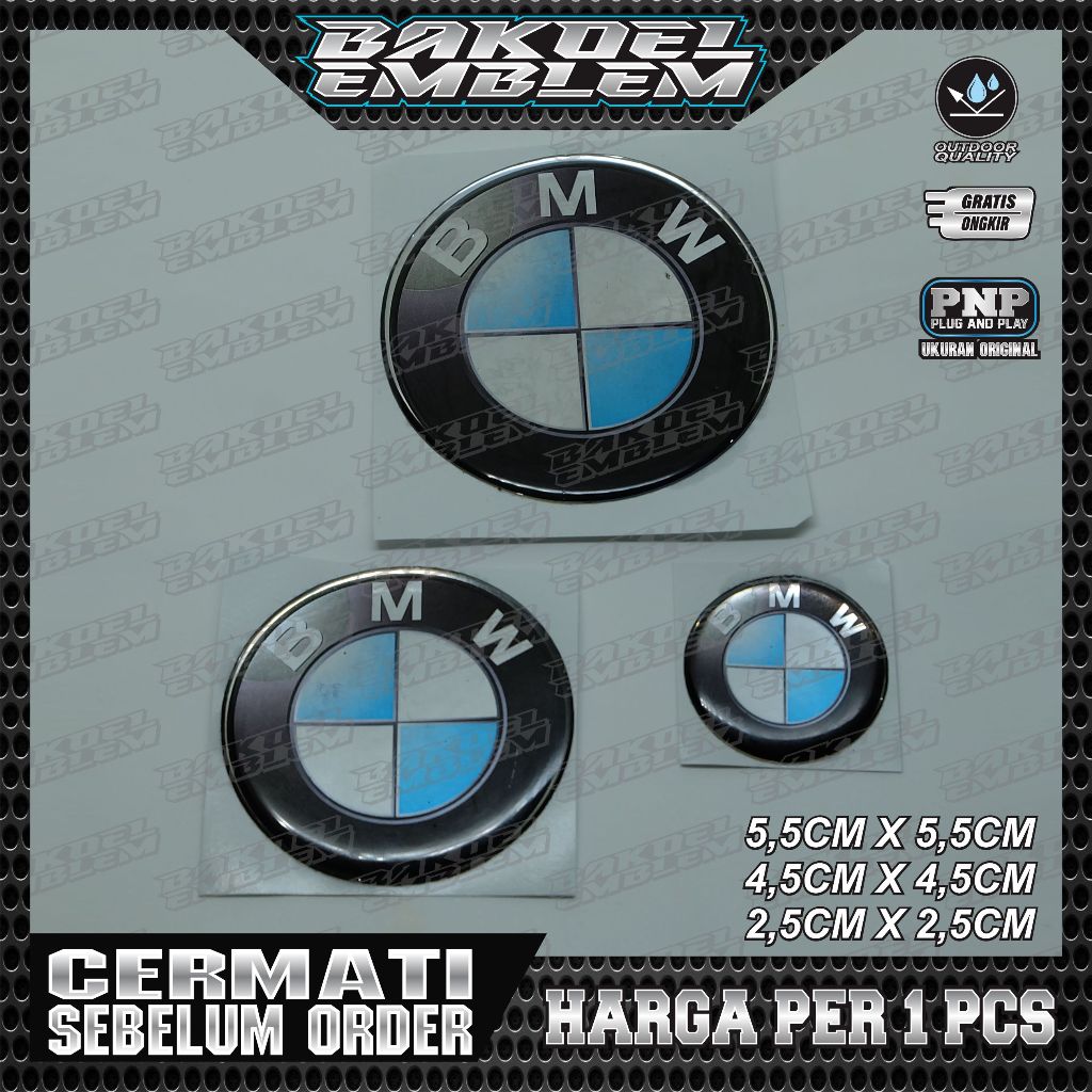 EMBLEM LOGO BMW, EMBLEM TIMBUL BMW