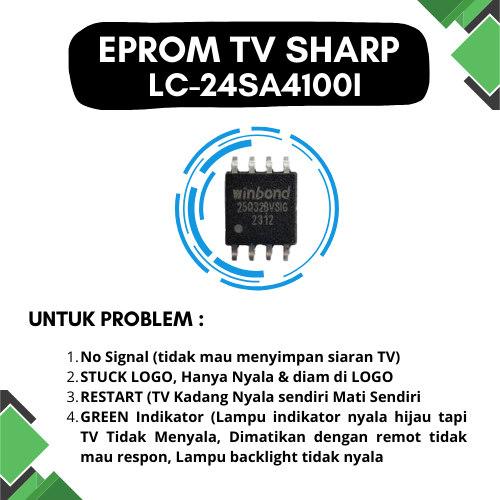ic eprom memory tv LED SHARP LC-24SA4100I // LC24SA4100i // lc24SA4100i
