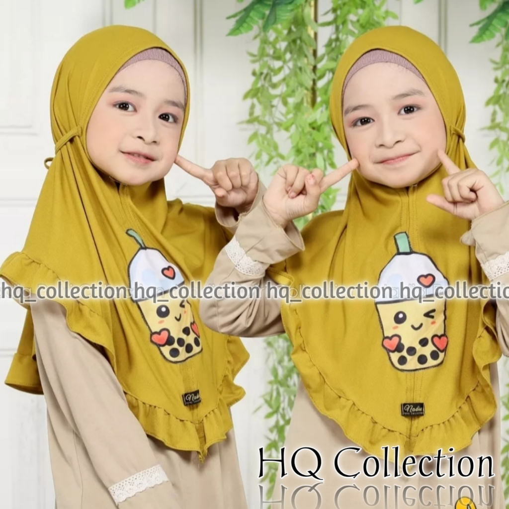 HIJAB ANAK PEREMPUAN SYIRIA BOBA JILBAB / KERUDUNG ANAK  PAUD K TK  5 TAHUNAN