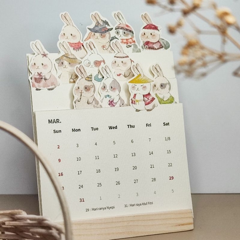 

✨tuctuc.id✨ kalender 2025 calendar stiker karakter kelinci lucu