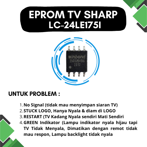 ic eprom memory tv LED SHARP LC-24LE175i // lc24le175i