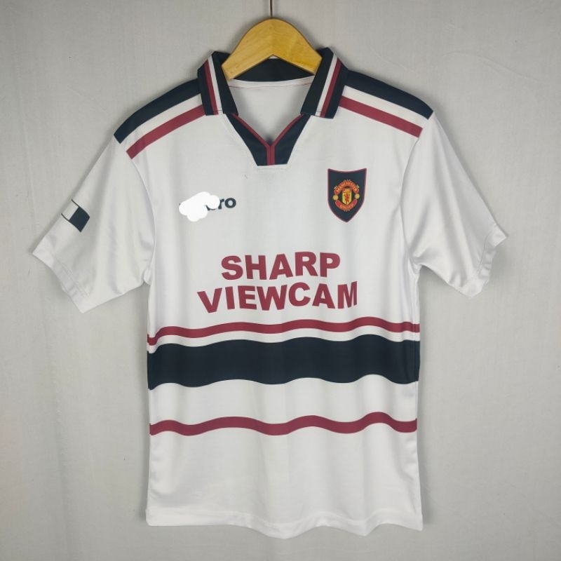 jersey vintage manchester United 1997-98 retro putih