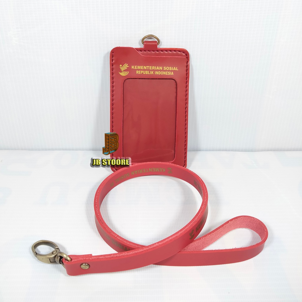 

HJK Tempat ID Card KEMENSOS Kulit / ID Card Holder Kemensos Dinsos Gantung / Name Tag Kemensos
