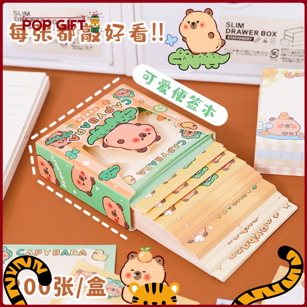 

PG Memo Pad Notepad Lucu Kartun Kapibara Isi 200 Lembar Memo Pad kartun Little Paper Notepad MP15