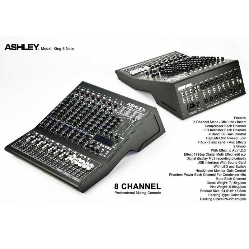 MIXER ASHLEY KING-8 NOTE Original ASHLEY Terbaru 2024
