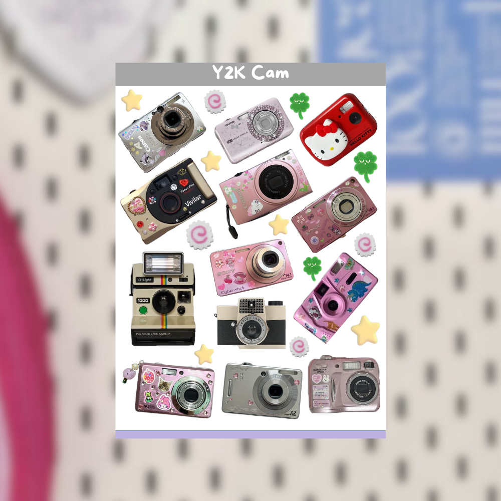 

DIGITAL CAMERA DECO STICKER SHEET FOR JOURNALING SCRAPBOOK DECO PHONECASE TINCASE WALLET NOTEBOOK