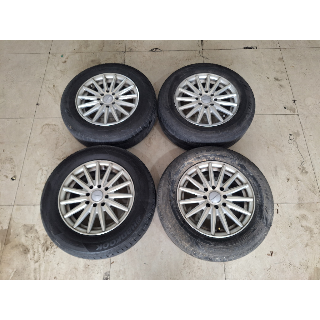 Velg Mobil Bekas Ring 14 Lubang Baut 4 VOSSEN R14X6 H8X100-114,3 ET38 BAN 185 70 R14