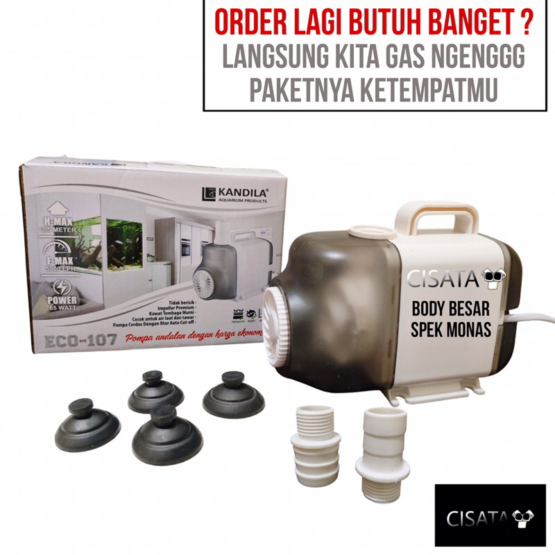 CISATAY Pompa Celup 107 kandila eco Body Besar Mesin Filter Aquarium Semburan Kencang