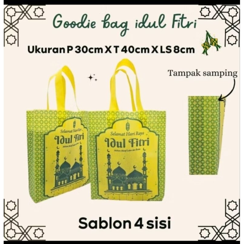 

goodie bag sablon 4 sisi / tas parcel / tas lebaran idul fitri