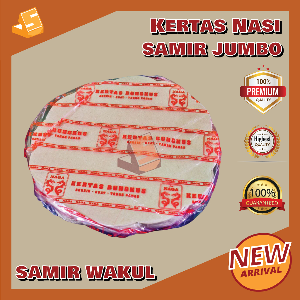 Kertas Nasi Bunga / Kertas Samir Coklat / Alas Kertas untuk Piring Rotan / Samir Wakul / Alas Minyak