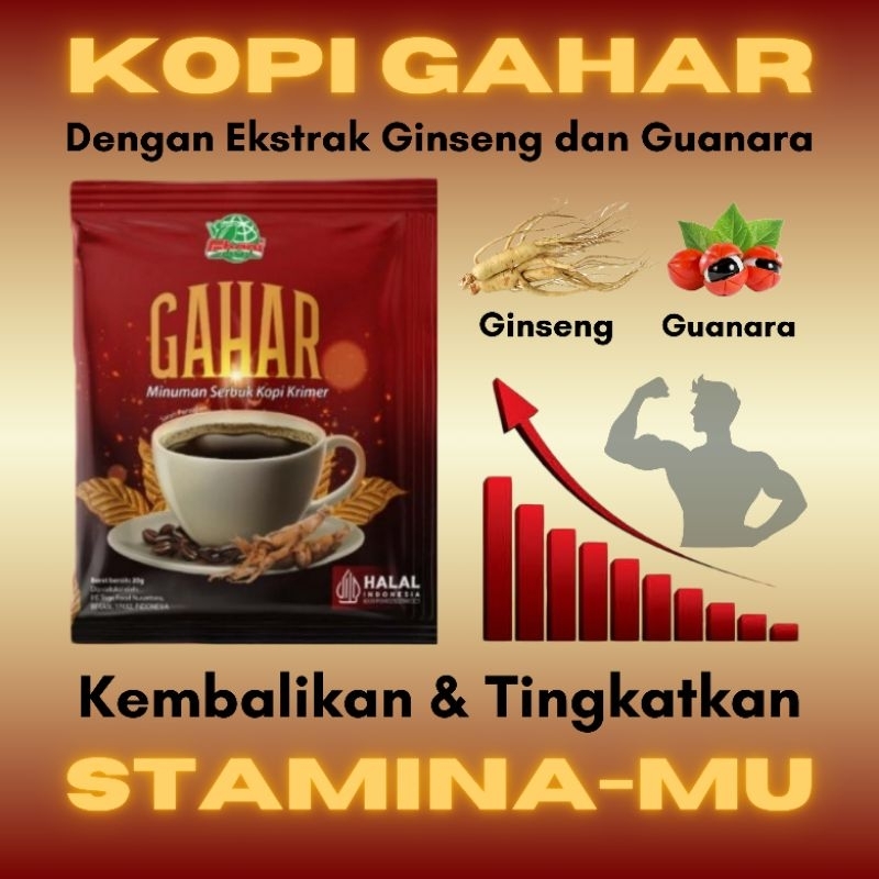 Kopi Gahar Dengan Ekstrak Ginseng Ekstrak Guanara/Kopi kesehatan/kopi stamina/Kopi Herbal/Kopi stami