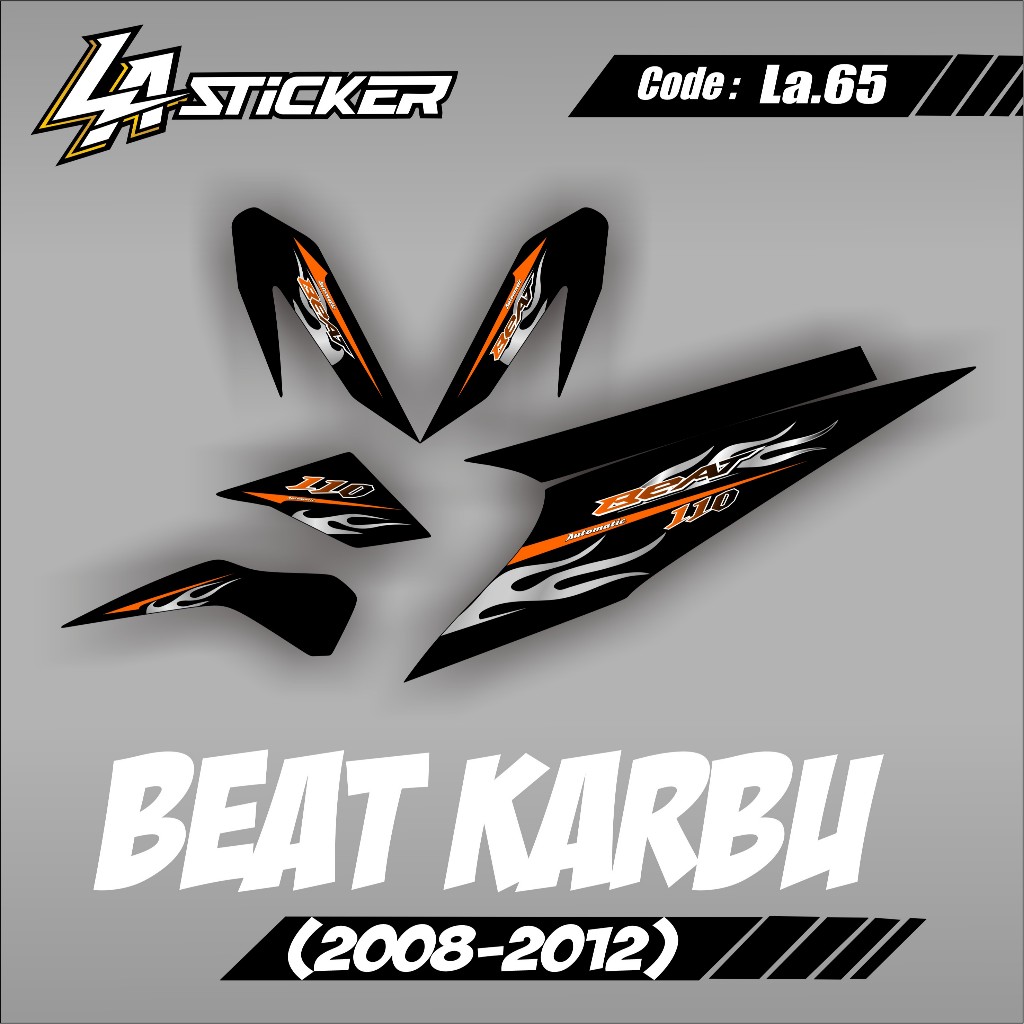 Striping Beat Karbu Motif Style Setriping Stiker Sticker Setiker Motor Semi Full Honda Beat Karbu LA