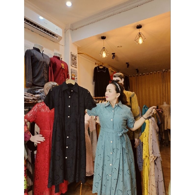 Dress Katun Bordir High Quality Katun Bolong