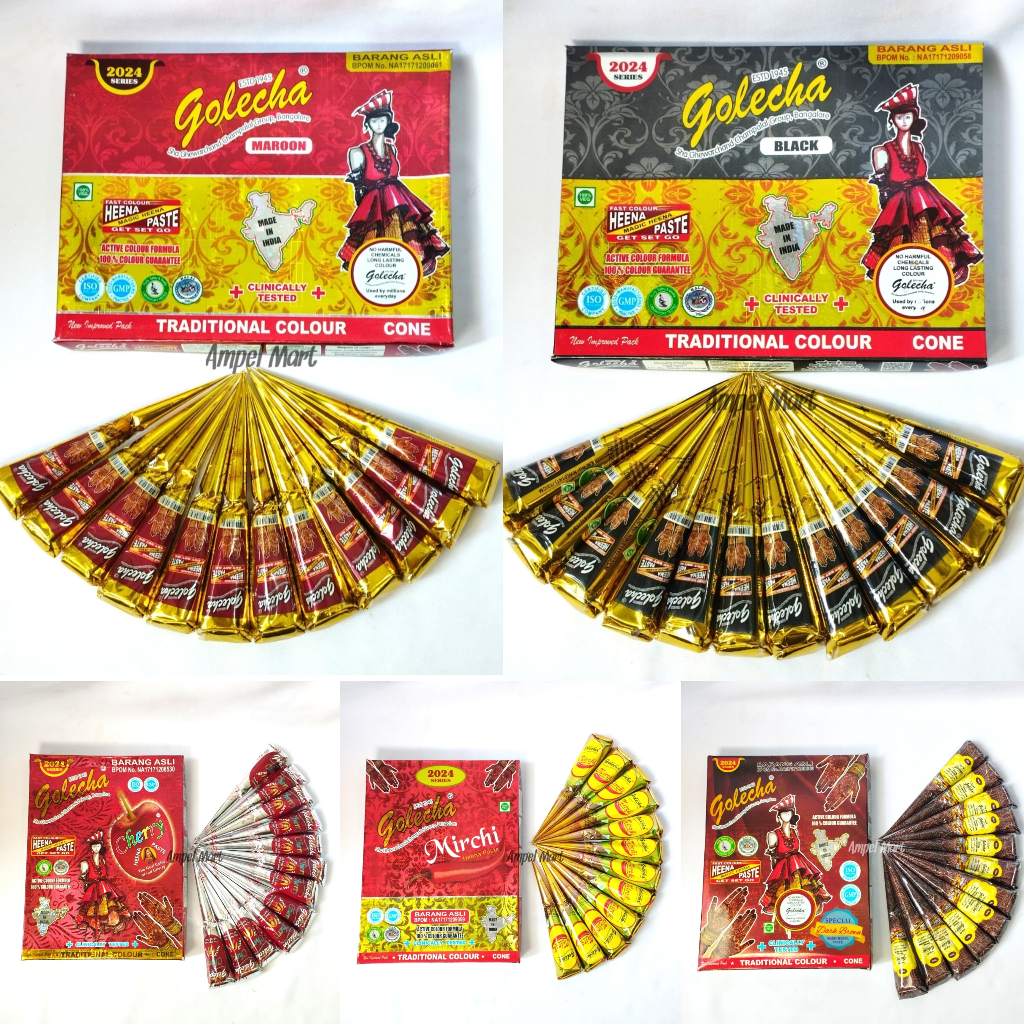 Henna Golecha Henna Pasta Merah Cherry Henna Warna Merah Cherry Original BPOM Heena Merah Cherry Hee