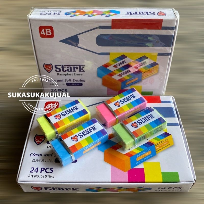 

(24pcs)Penghapus warna stark besar