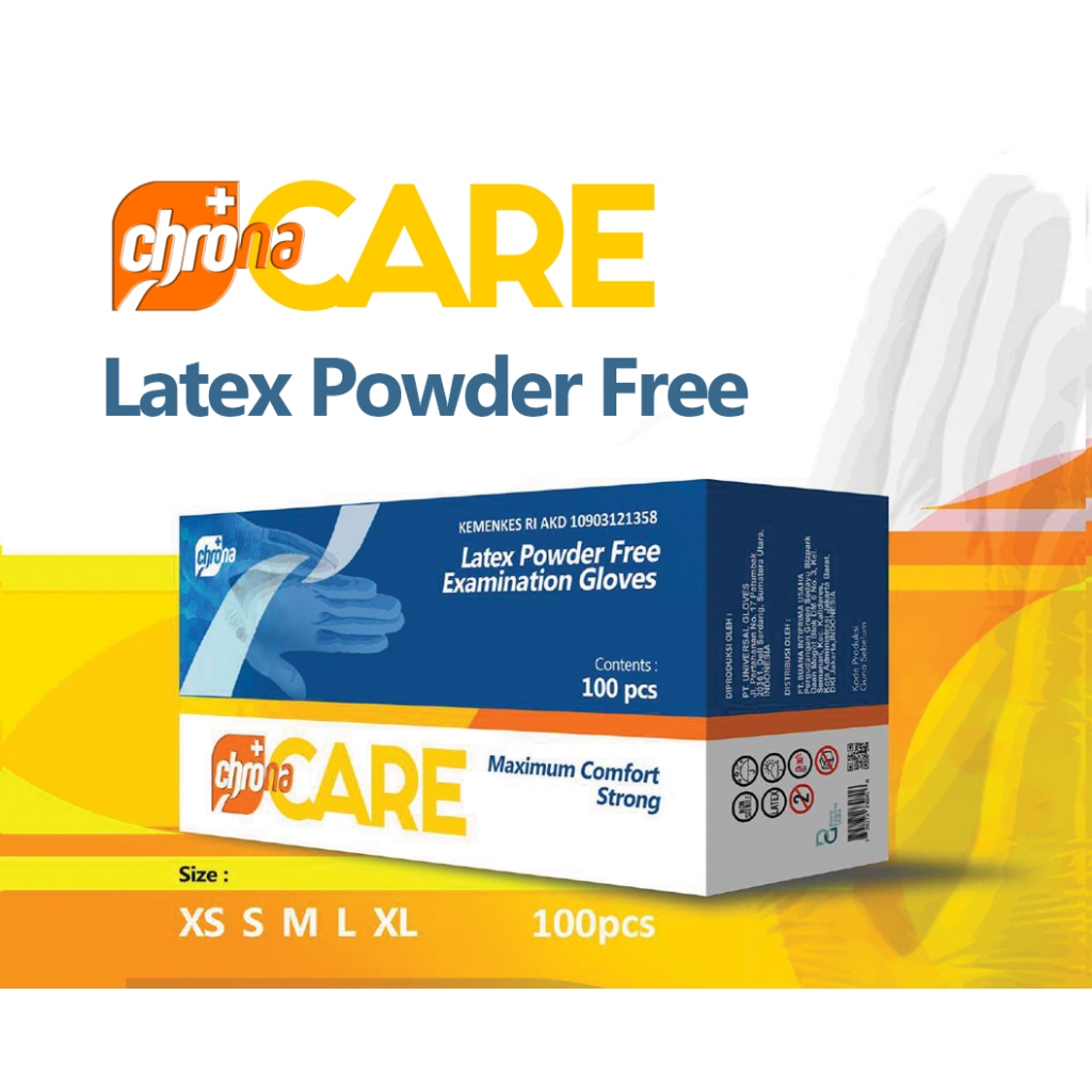 SARUNG TANGAN EXAM POWDER FREE L (CHRONA CARE) ALKES