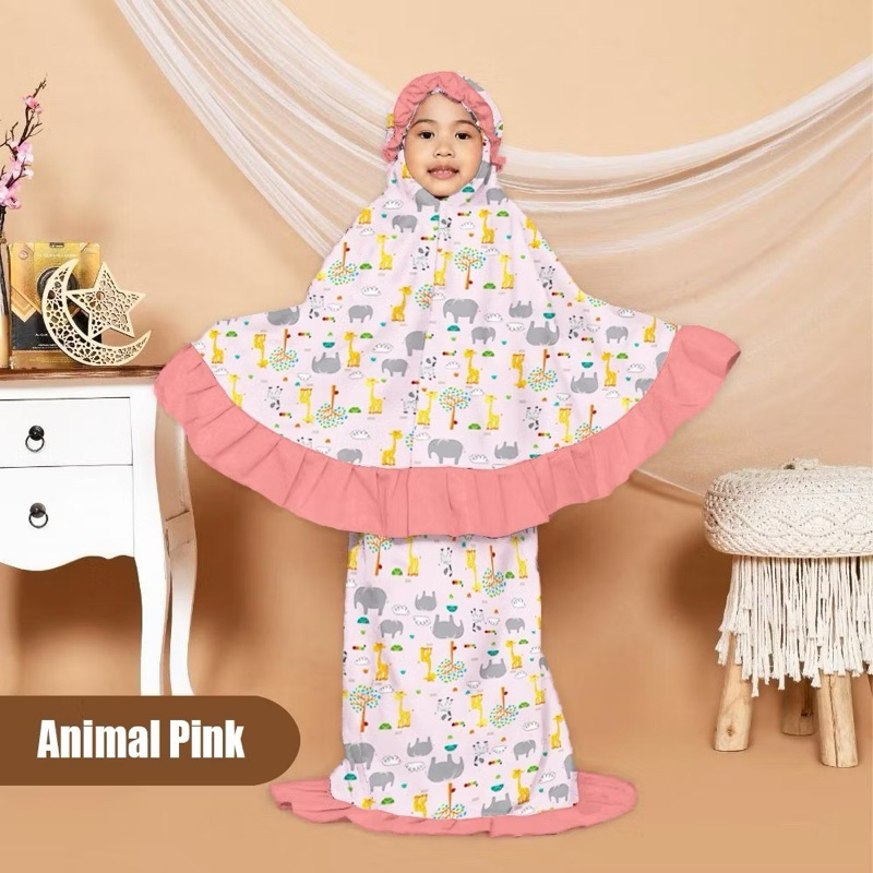 Alesha Mukena Anak Perempuan Size M ( 1 Tahun - 2 Tahun ) Katun Micro / Mukena Balita / Karakter/ GR