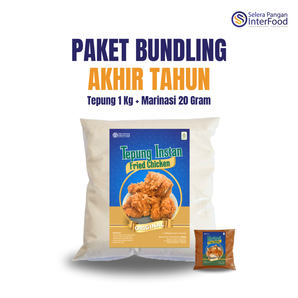 

Selera Pangan Interfood Paket Bundling Tepung Fried Chicken dan Bumbu Marinasi