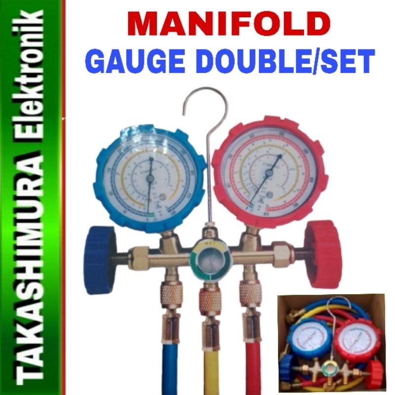 MANIFOLD GAUGE DOUBLE MFD-536 MULTI/SET SELANG R410 STARMEC