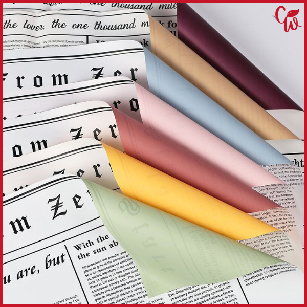 

Kertas Buket Bunga Dua Warna Vintage Craft Motif Koran News Paper Bi Color Vintage Flower Wrapping KB6038