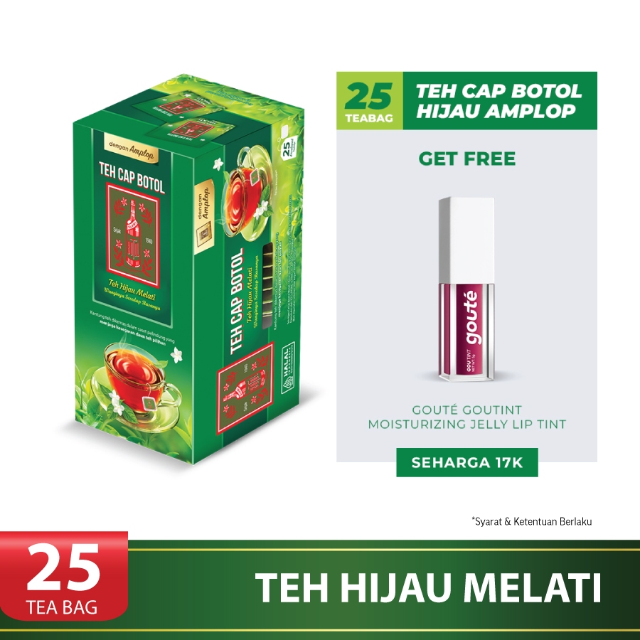 

Teh Celup Cap Botol Hijau Aroma Melati Envelope 25s (Tea Bag dengan amplop / Teh Celup) + Free product 2