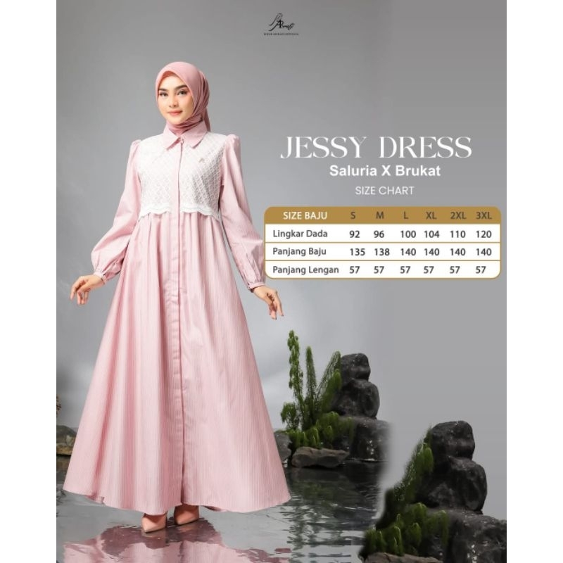 Jessy Dress by Arrafi ORI Gamis Salur mix brokat