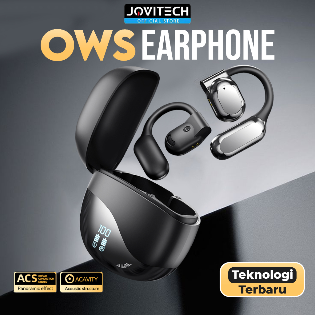 (Dapat Gift)Jovitech OWS Open Ear Headset Bluetooth  Earhook tws 5.4 ENC Peredam Kebisingan Suara Hi