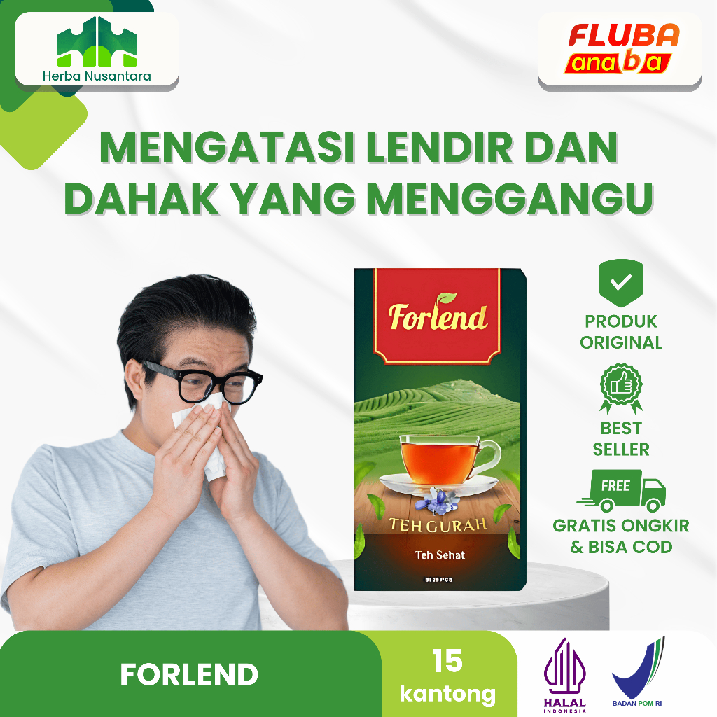 

FORLEND Teh Gurah Original - Membantu Atasi Permasalahan Lendir & Dahak - 15 kantong 1 Box
